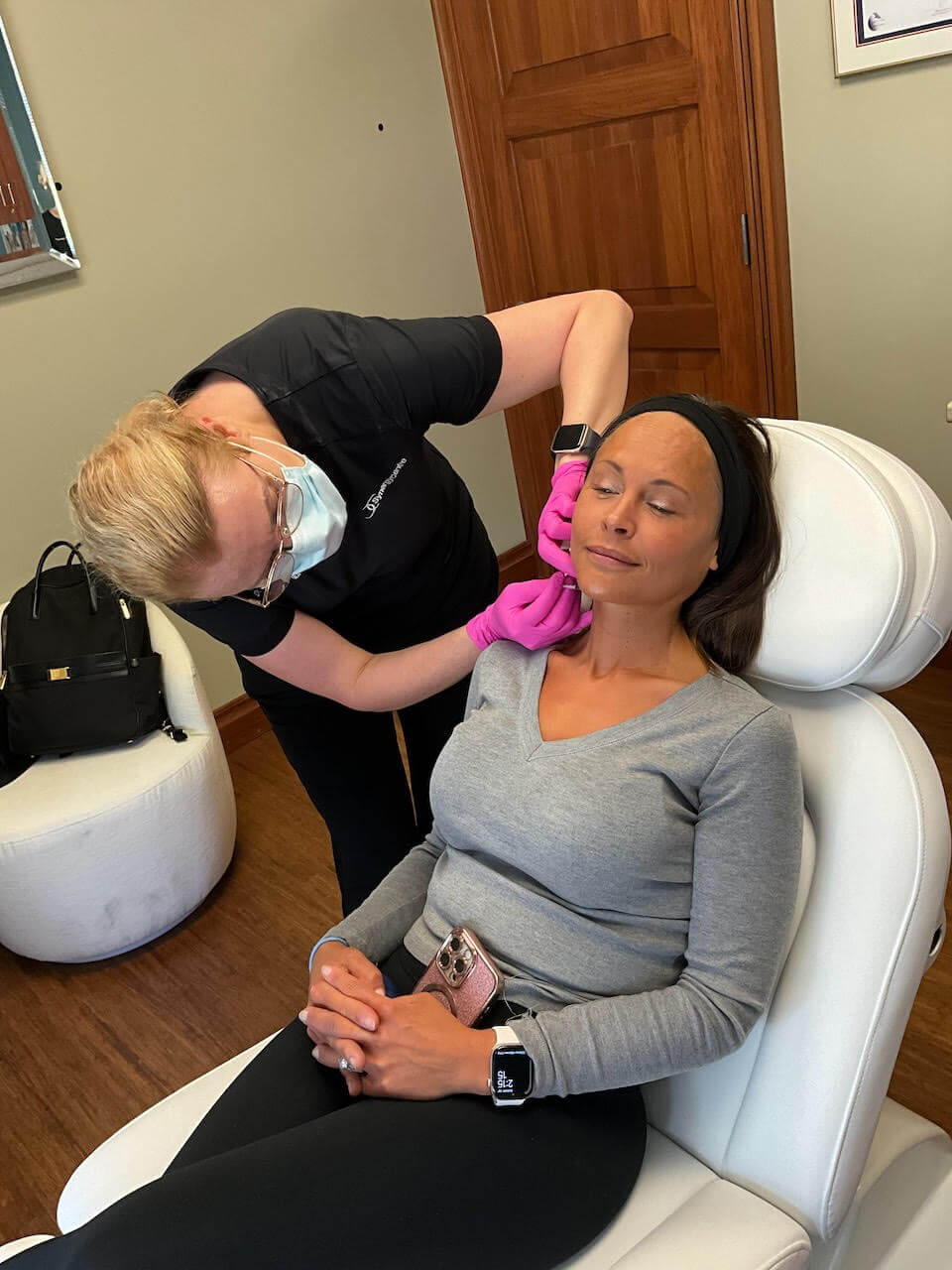 Botox relaxes the neck's platysma muscle